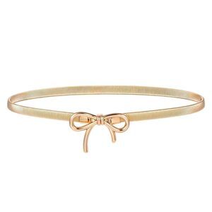 Thin Gold Belt For Women,skinny Bow Belts Adjustable Bow Waist Belt Chain😃